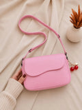 Leather Plain Shoulder Bag