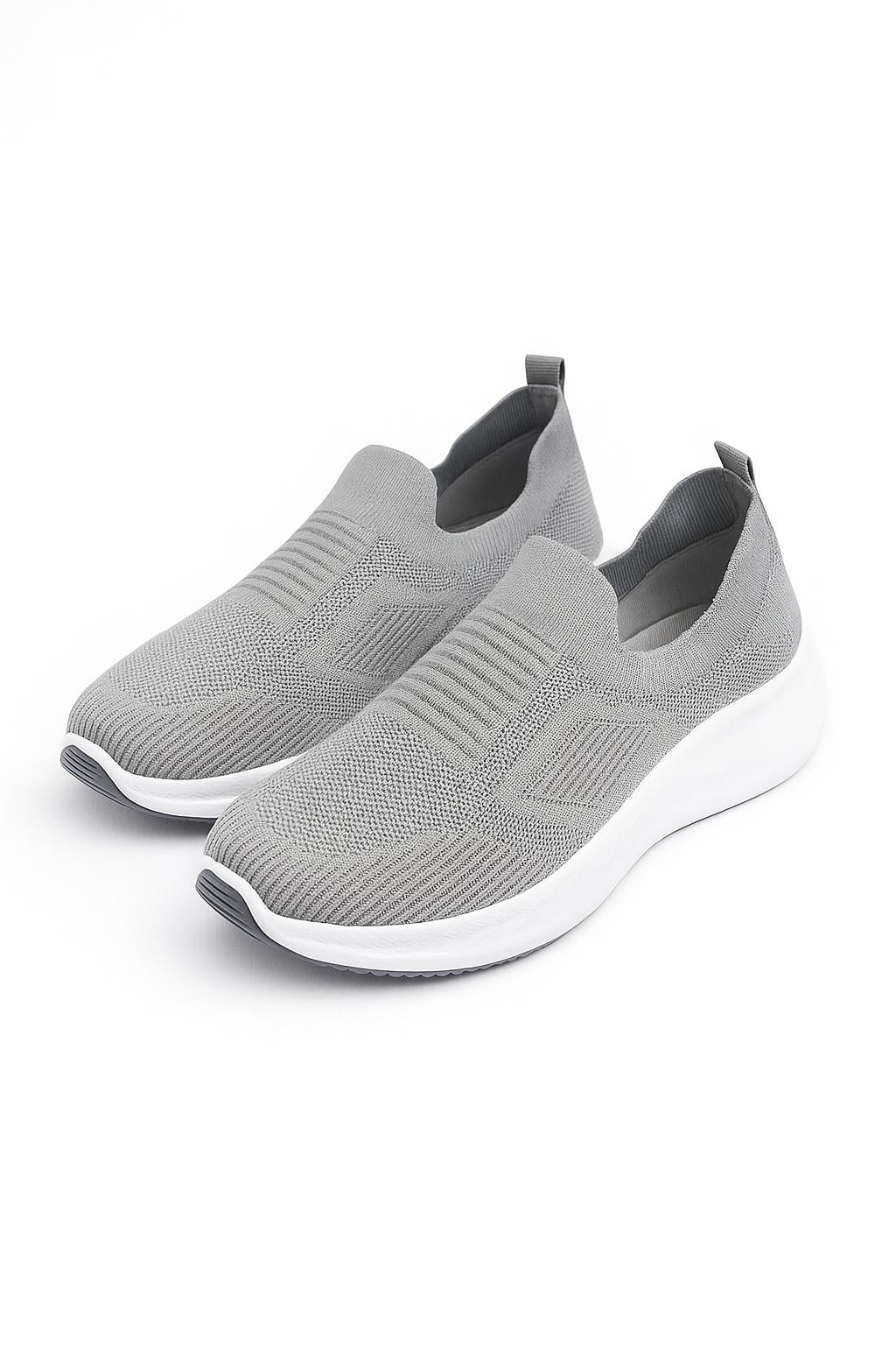 Grey Slip-On Walking Sneakers