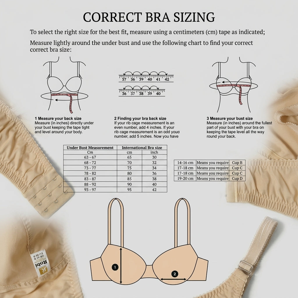 Beige Cotton Full Cup Bra Non-Padded