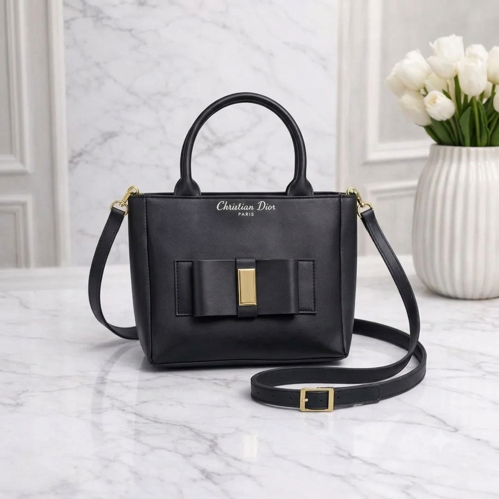 Chloe Diamond Black Leather Shoulder Bag